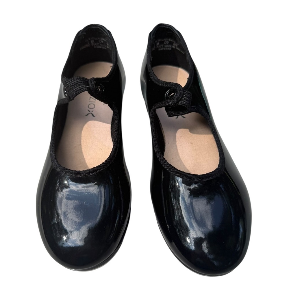 Kids Capezio Black Patent Mary Jane Dance Tap‎ Shoes Girls Size 9C
